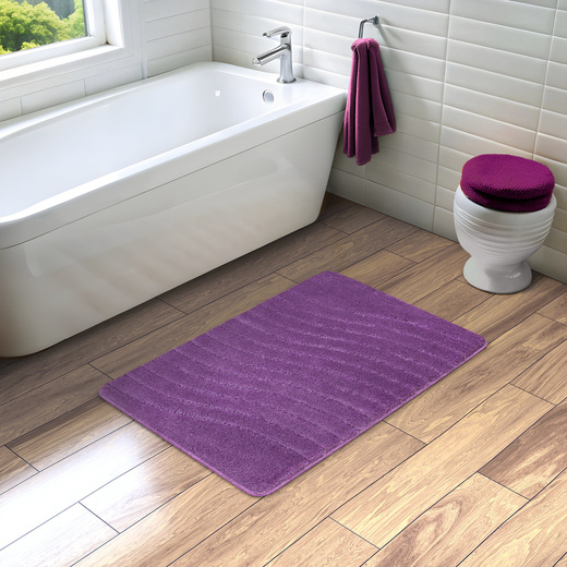 Dywanik Łazienkowy Antypoślizgowy Sara Fioletowy Fale