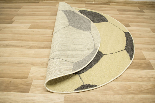 Okrągły Dywan Lima G758A yellow/d.grey Piłka Football Grafit Żółty