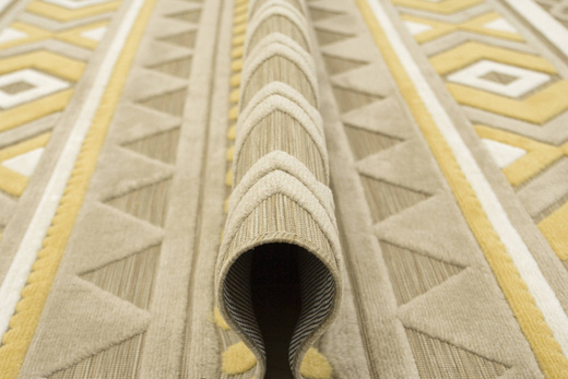 Dywan Sznurkowy Dwupoziomowy Reni 24514/852 Trójkąty Romby Aztec Beż