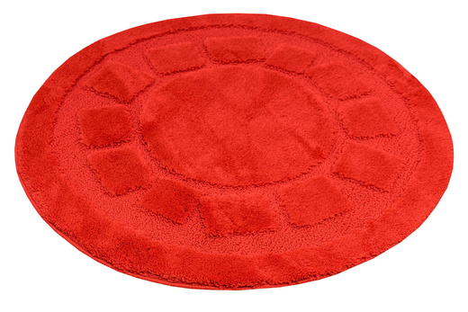 Dywanik Okrągły Łazienkowy Antypoślizgowy Ocean Czerwony