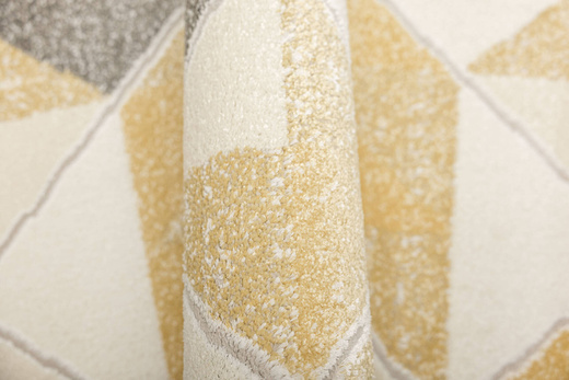 Dywan Olympos 4157 cream/yellow Żółty Szary Krem Trójkąty