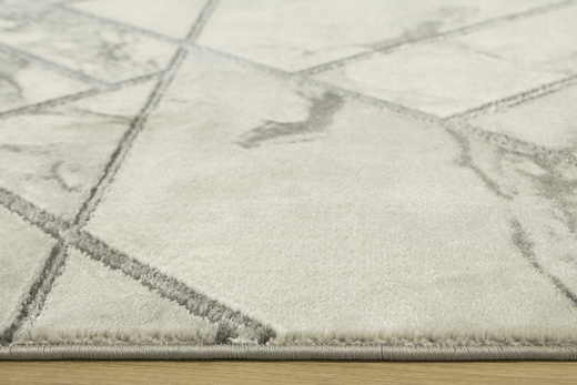 Dywan Diamond K4441S Geometryczny srebrne kreski marmur