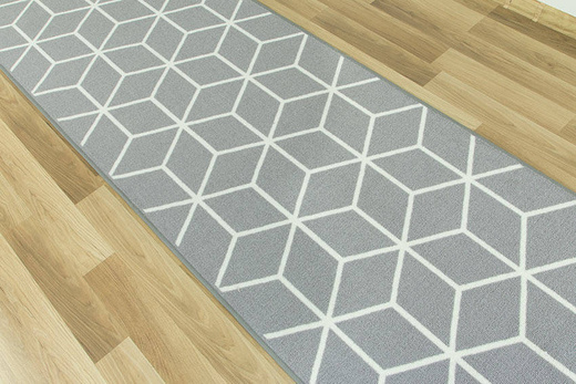 Antypoślizgowy chodnik cubes 19 jasny szary guma szerokość 100 cm