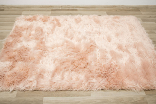 Dywan Skóra Róż Lśniący Shaggy