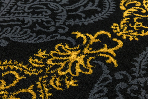 Dywan FESTIVAL 2746A yellow/black Czarny Złoty Ornament