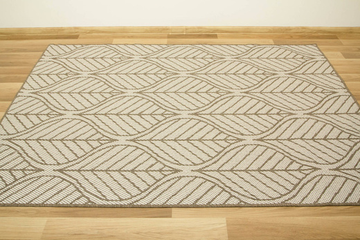 Dywan Dwustronny Sznurkowy Brussels 205647/10210 coffee Beż Krem Listki Outdoor