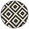 Okrągły Dywan Romby Czarno Białe 