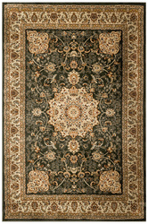 Dywan Super Rose D373A d.green/cream Ornament Medalion Zieleń