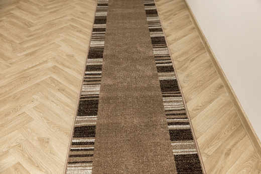 Chodnik Dywanowy Mira 24070/120 Adagio Brąz Beż Krem Paski szerokość 80 cm
