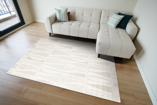 Dywan Sznurkowy Haga 04726A l.grey/cream Krem Beż Szary Fale Outdoor