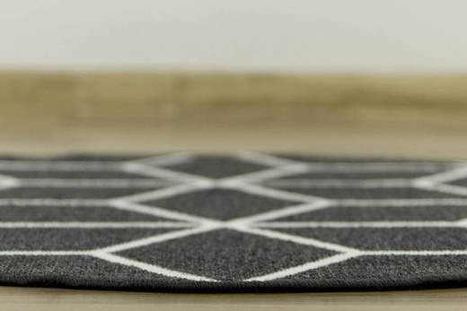 Antypoślizgowy Okrągły Dywan Cubes 29 grafitowy