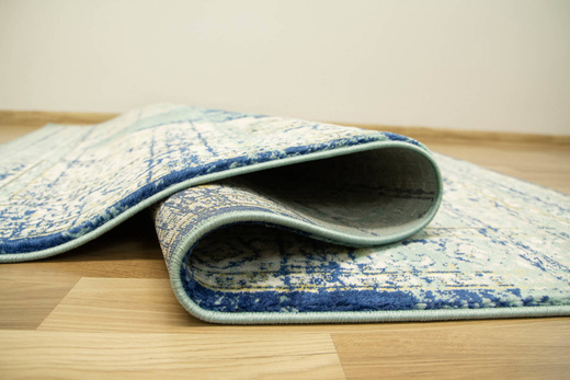 Dywan Victoria 7560A blue/d.blue Ornament Turkus Krem