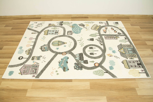 Dywan Dziecięcy Lima 9376A cream/l.grey Uliczki Krem Pastele