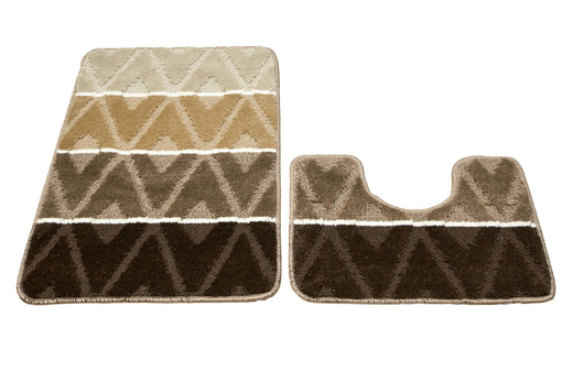 Komplet 2-częściowy Łazienkowy Palma Beige Beż Brąz Romby