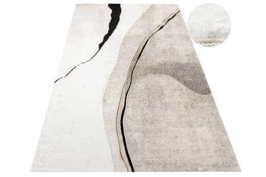 Dywan Kashmir KR143S Vizon/Black Marmur Czarny Złoty Abstrakcja