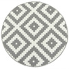 Antypoślizgowy Okrągły Dywan Romby Szary 19