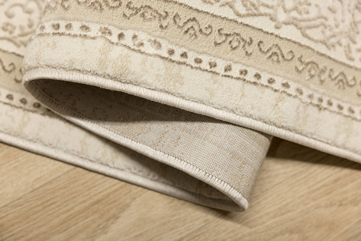 Lśniący Dywan Allora Plus F344A Ceam/Silver Krem Srebrny Kaszmir Ornament