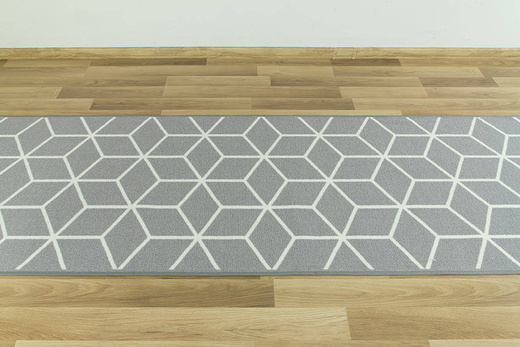 Antypoślizgowy chodnik cubes 19 jasny szary guma szerokość 80 cm