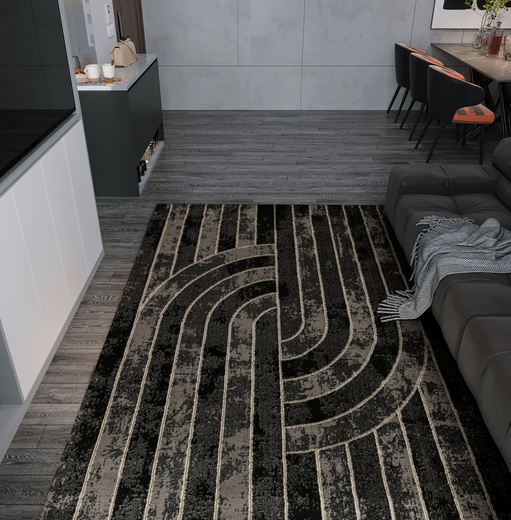 Dywan Kashmir KR158S BlackK/Gold Czarny Złoty Geometria