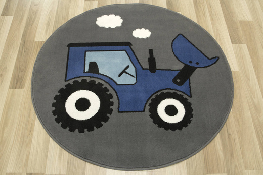 Okrągły Dywan Luna Kids 534457/94911 Niebieski Traktor