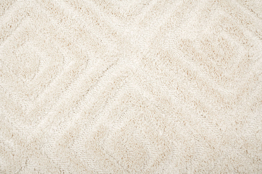 Okrągły Dywan Berber 7061 Ivory Krem Romby 3D z frędzlami