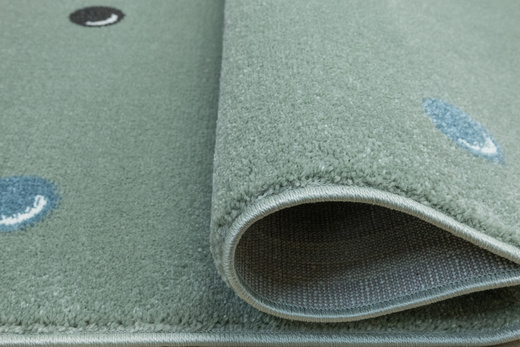 Dywan Dziecięcy C275b green/cream Zieleń Kropki Bańki