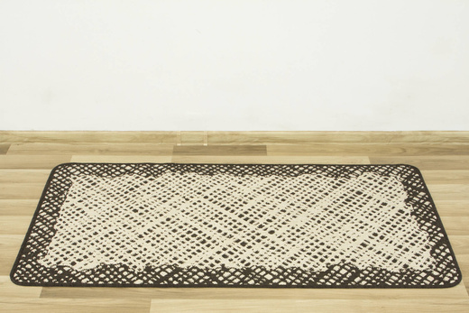 Antypoślizgowy Dywan Kuchenny Flex 19654/19 Brown Brąz Beż Kratka