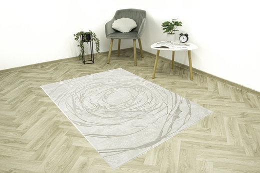 Lśniący Dywan Allora Plus F353A Beige Beż Złoty Okręgi