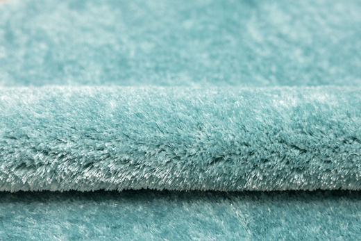 Dywan Okrągły Shaggy Antypoślizgowy Malmo Niebieski Turkus