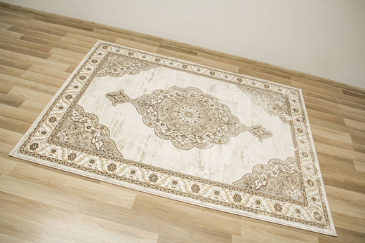 Dywan Elisa PF17B Brown/Gold Złoty Krem Ornament