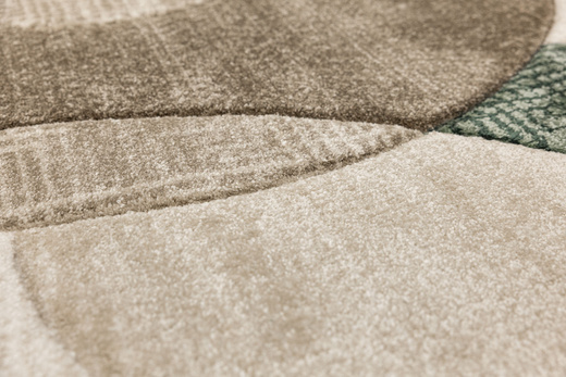 Dywan Kandy N390A d.beige/emeral Butelkowa Zieleń Beż Elipsy Fryz