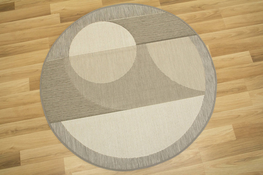 Okrągły Dywan Sznurkowy Foggia 16732/631 Szary Srebrny