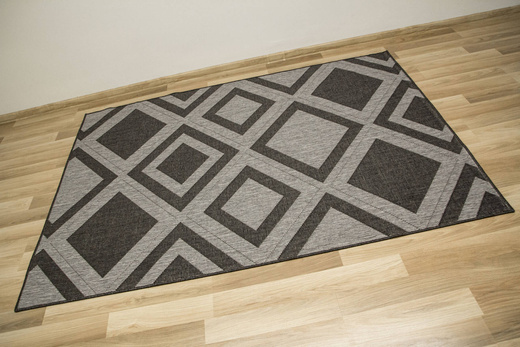 Dywan Dwustronny Sznurkowy Brussels 205386/11010 n.silver Antracyt Szary Romby Outdoor