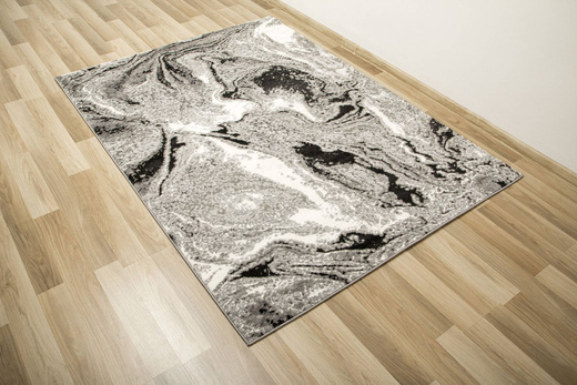 Lśniący Dywan Allora Plus E844A grey Szary Czarny Marmur Beton