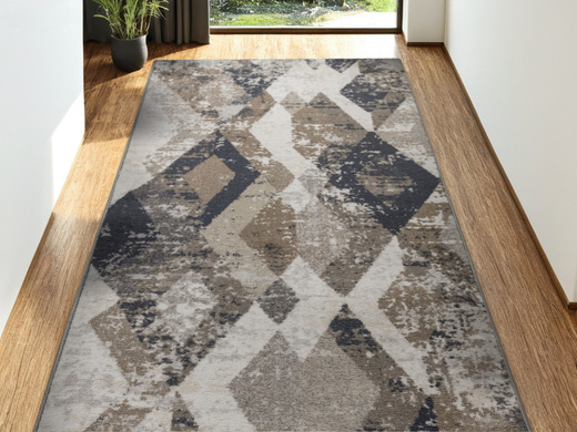 Chodnik Aqua Modena 04 Beż Szary Romby szerokość 67 cm