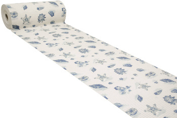 Mata Łazienkowa softy-tex 820 Krem Niebieski Muszelki szerokość 65 cm