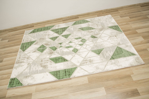 Dywan Garda P563B Green Zielony Szary Romby