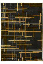 Dywan FESTIVAL 2732A yellow/black Czarny Złoty Linie