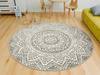 Okrągły Dywan Lima G757A l.grey/white Mandala Szary Krem