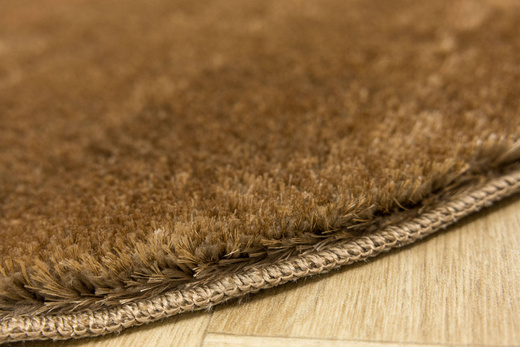 Dywan Okrągły Shaggy Antypoślizgowy Malmo Ciemny Beż