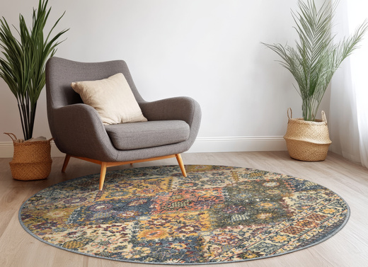 Antypoślizgowy dywan okrągły Modern Classic 19 Ornament Vintage
