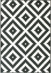 Antypoślizgowy Skandynawski Dywan Romby Czarne