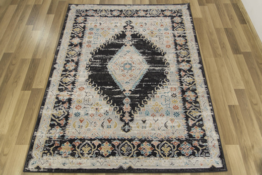 Dywan Lucca 8629A l.grey/antrasi Ornamentowy Antracyt Krem Turkus