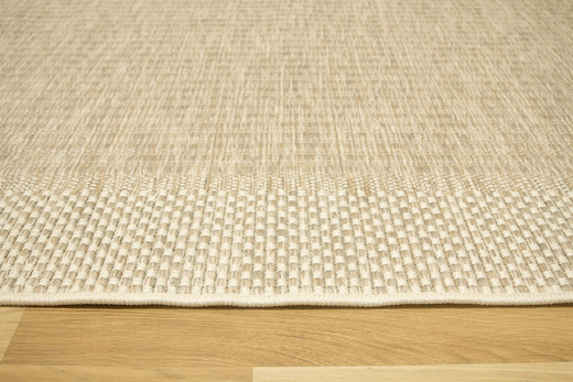 Dywan Sznurkowy Oria 88013/YV7-J Beż Krem Szary Ramka Gruby Splot z frędzlami