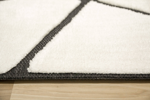 Dywan Shaggy Lula Soft IM85A Black/Bone Trójkąty Krem Czarny