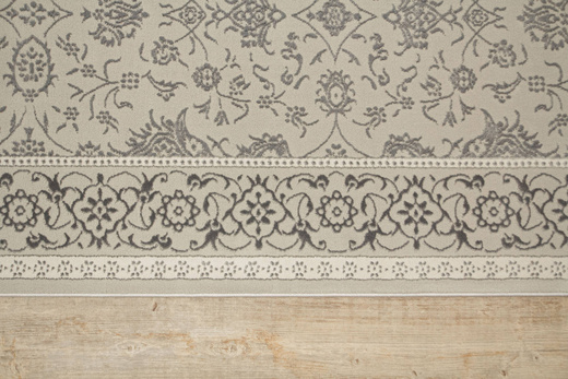 Lśniący Dywan Allora Plus F346A grey Srebrzysty Szary Ornament w Ramce