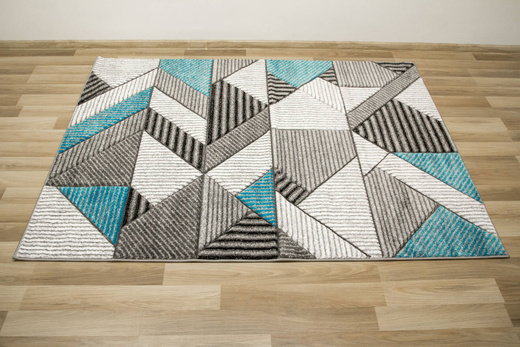 Dywan Amelia A632A grey/turquoise Szary Turkusowy Linie Paski Kreski