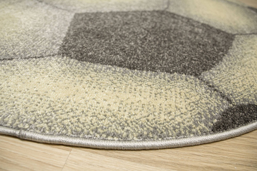 Okrągły Dywan Lima G758A l.grey/yellow Piłka Football Grafit Żółty Melanż