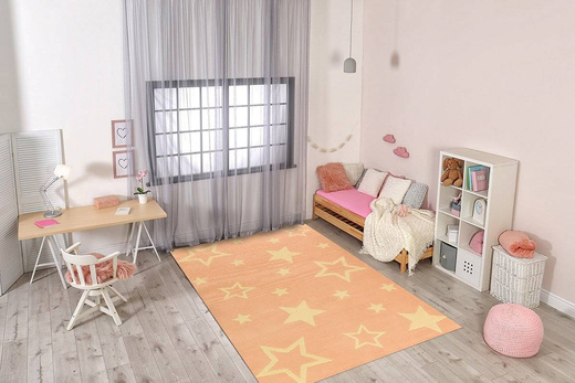 Dywan KIDS 533744/85822 gwiazdki pastelowy pudrowy róż