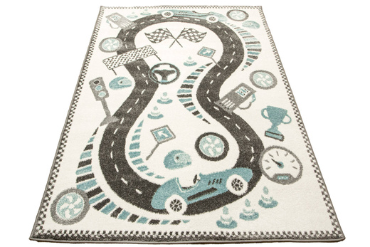 Dywan Dziecięcy Lima F500A cream/d.grey Uliczki Wyścigi